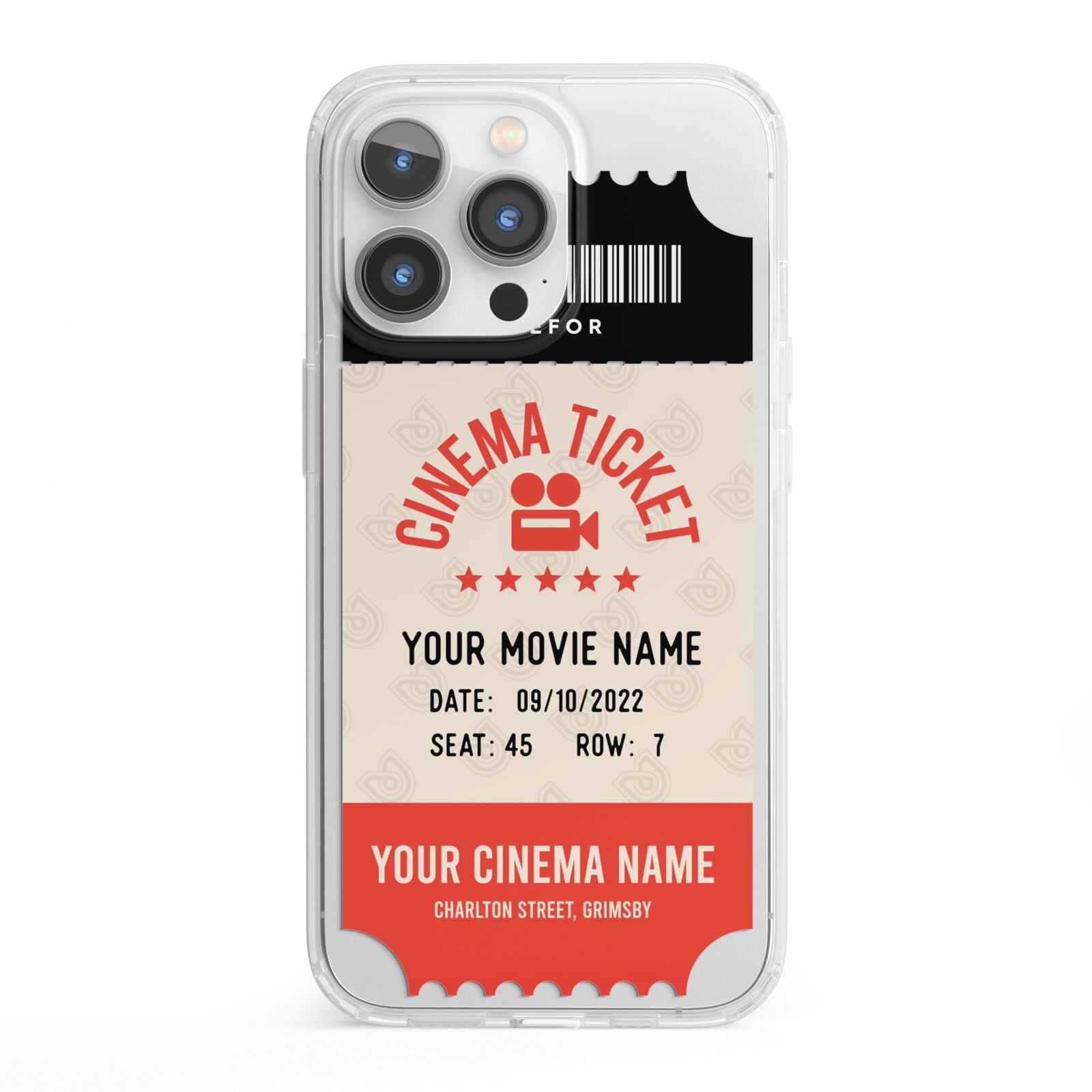 Cinema Ticket iPhone 13 Pro Clear Bumper Case