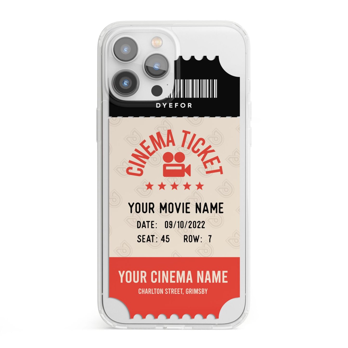 Cinema Ticket iPhone 13 Pro Max Clear Bumper Case