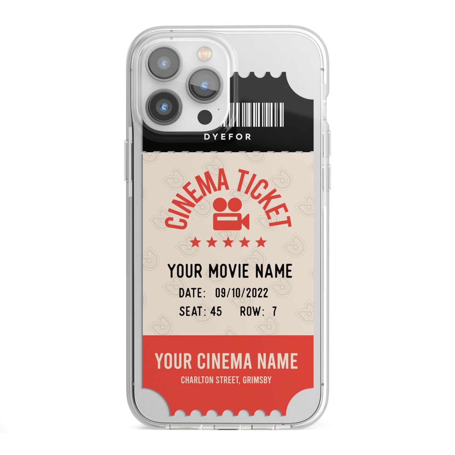 Cinema Ticket iPhone 13 Pro Max TPU Impact Case with White Edges
