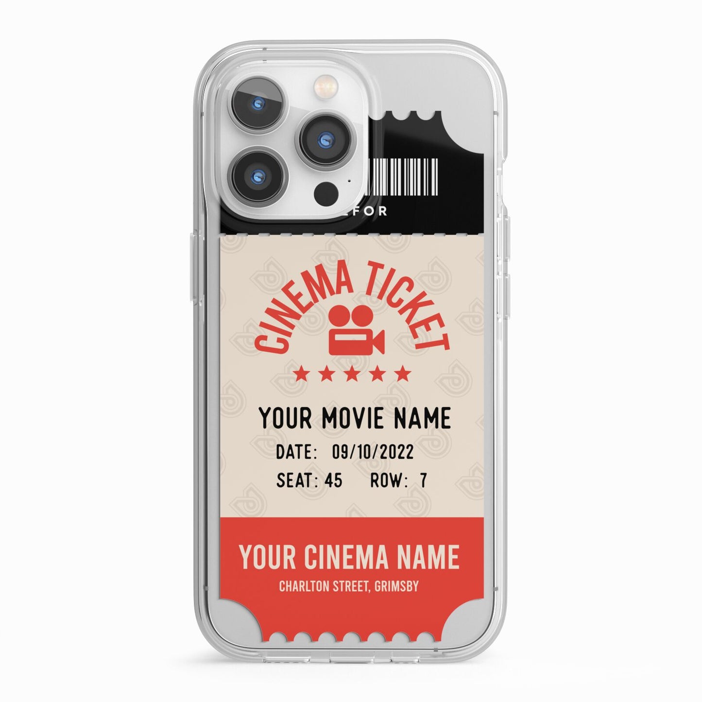 Cinema Ticket iPhone 13 Pro TPU Impact Case with White Edges