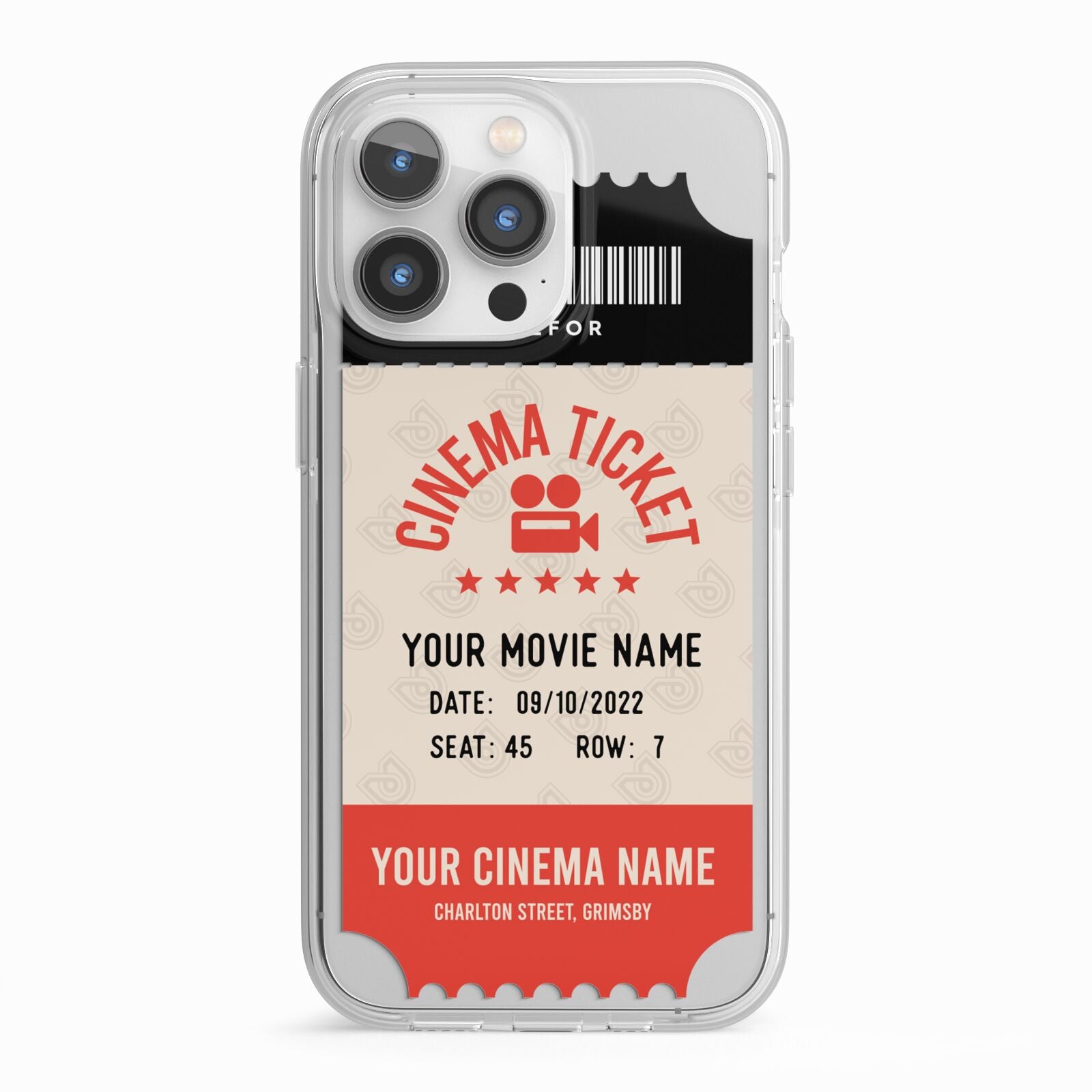 Cinema Ticket iPhone 13 Pro TPU Impact Case with White Edges