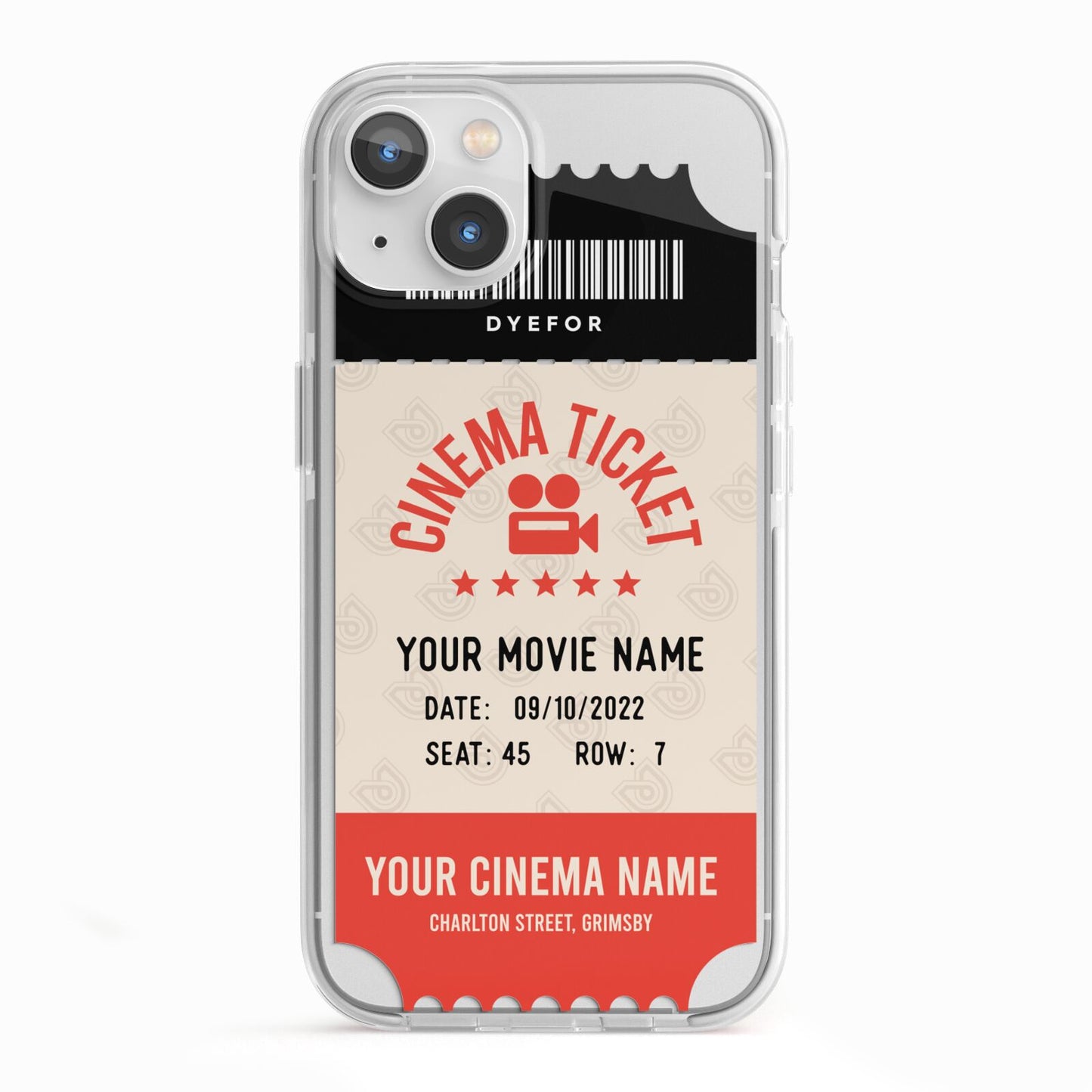 Cinema Ticket iPhone 13 TPU Impact Case with White Edges