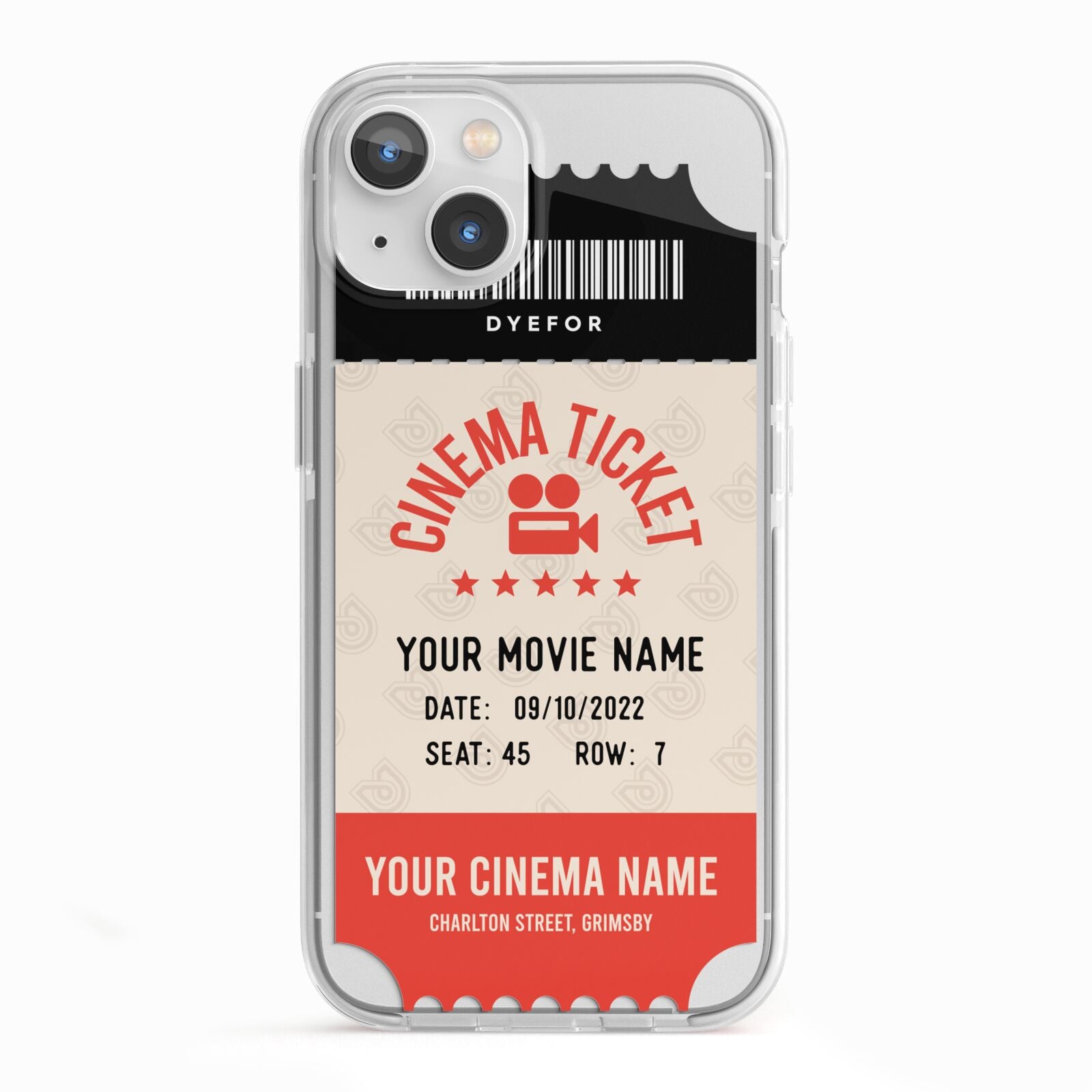 Cinema Ticket iPhone 13 TPU Impact Case with White Edges