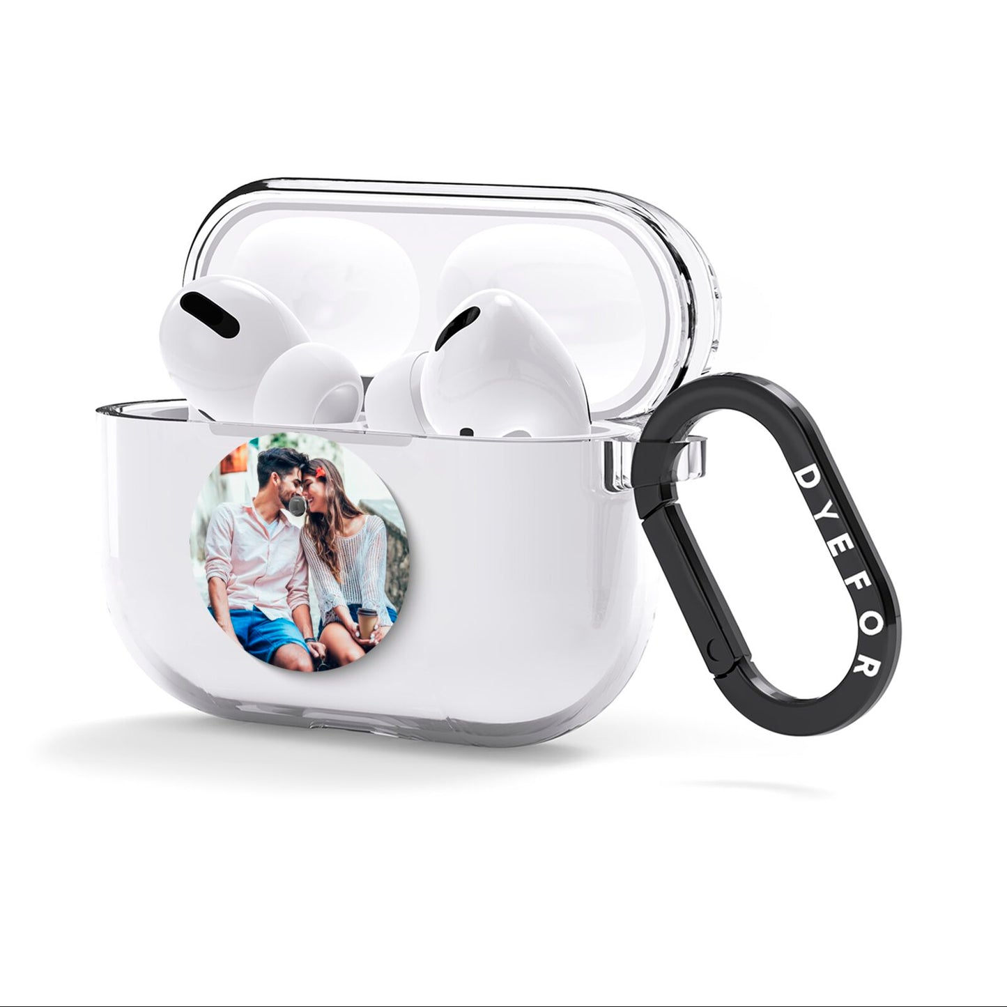 Circle Photo Upload AirPods Clear Case 3rd Gen Side Image