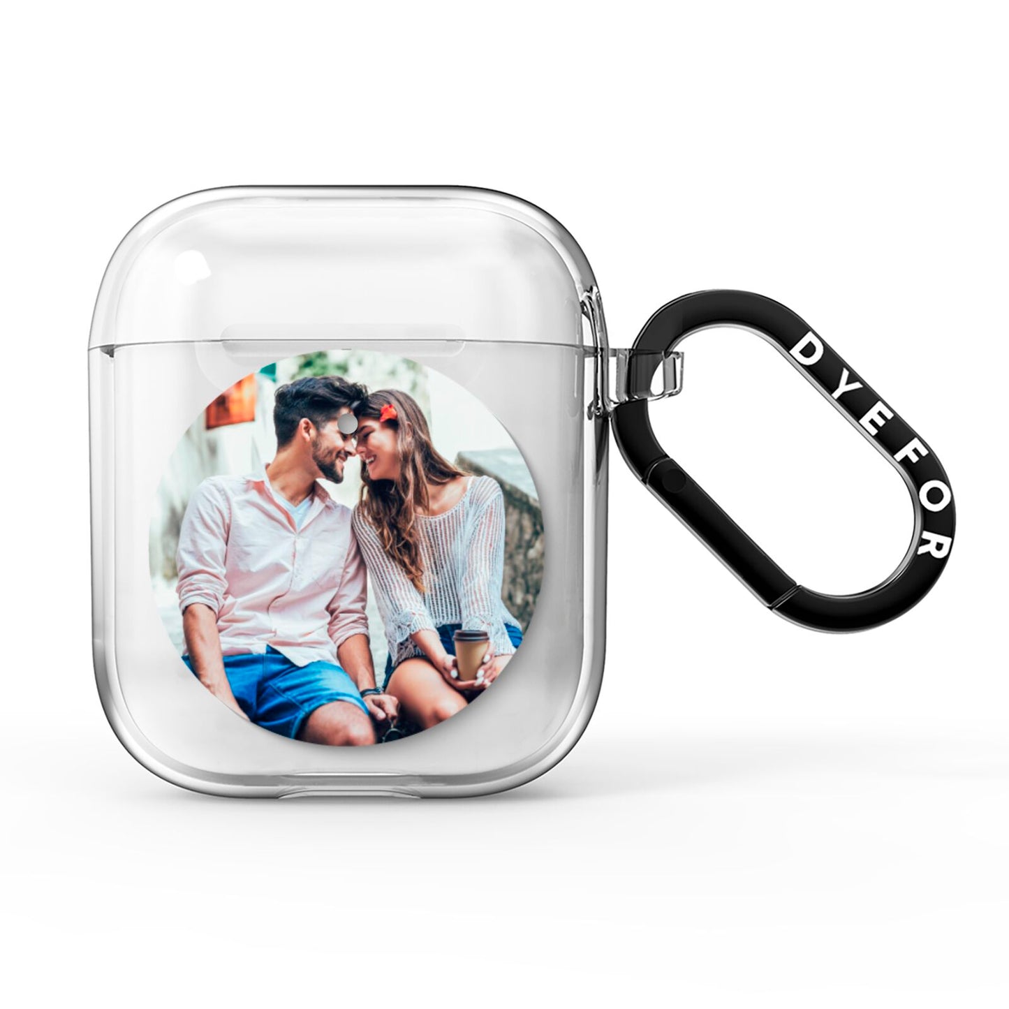 Circle Photo Upload AirPods Clear Case