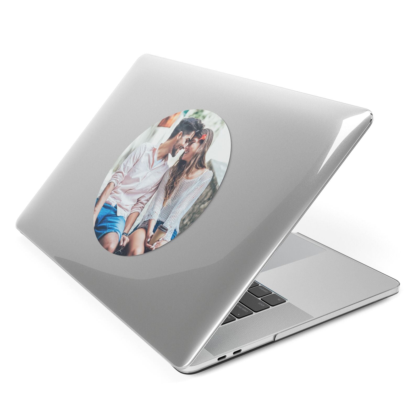 Circle Photo Upload Apple MacBook Case Side View