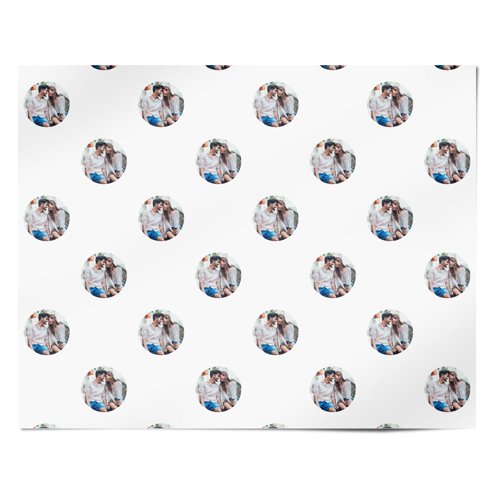 Circle Photo Upload Personalised Wrapping Paper Alternative