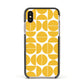 Circular Geometric Pattern Apple iPhone Xs Impact Case Black Edge on Gold Phone