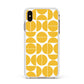 Circular Geometric Pattern Apple iPhone Xs Max Impact Case White Edge on Gold Phone