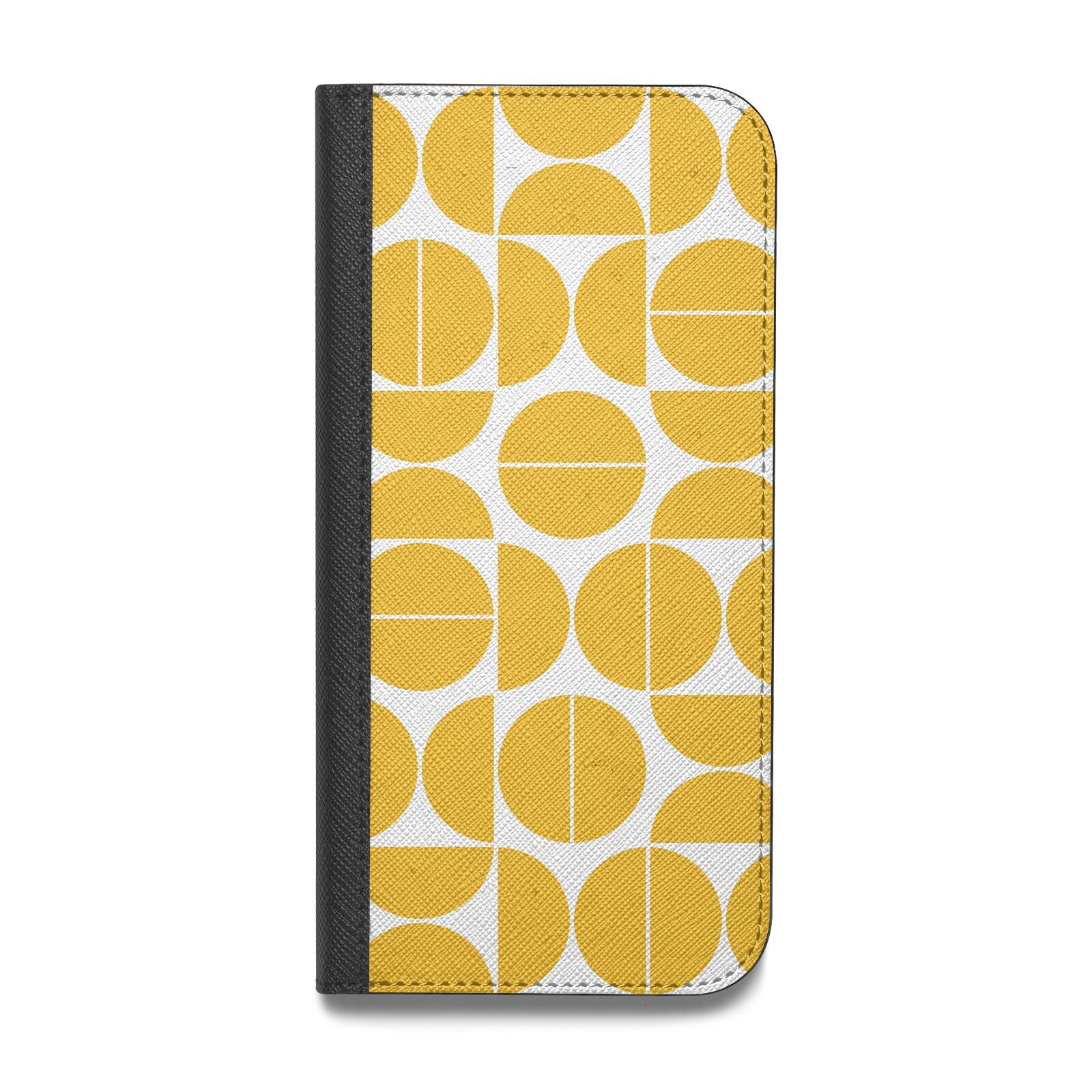 Circular Geometric Pattern Vegan Leather Flip Samsung Case