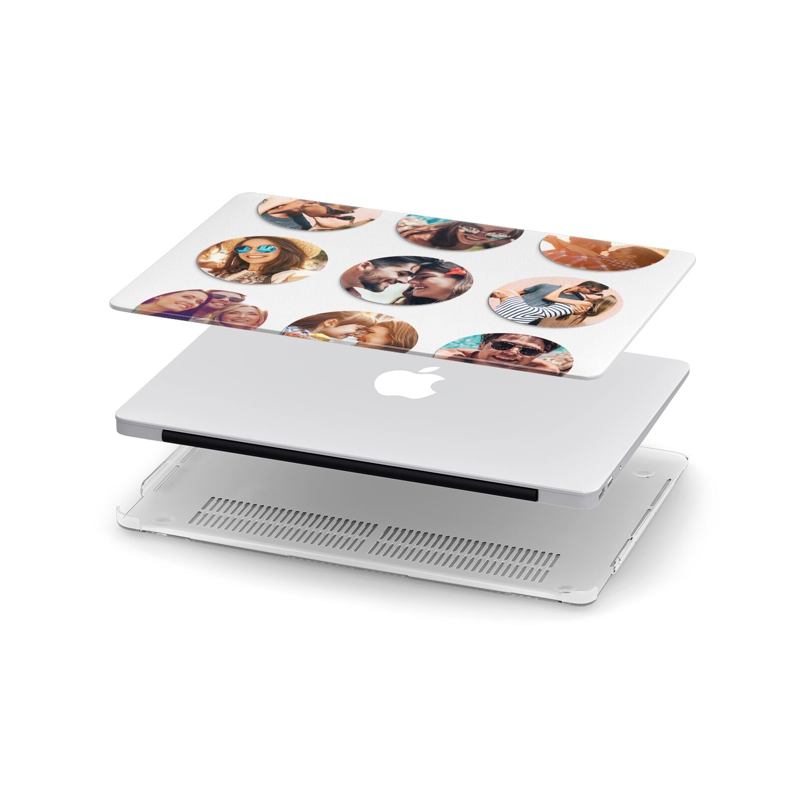 Circular Photo Montage Upload Apple MacBook Case in Detail