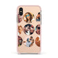 Circular Photo Montage Upload Apple iPhone Xs Impact Case Pink Edge on Gold Phone