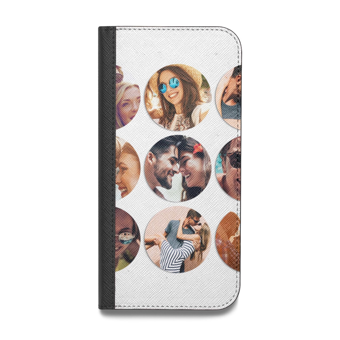 Circular Photo Montage Upload Vegan Leather Flip Samsung Case