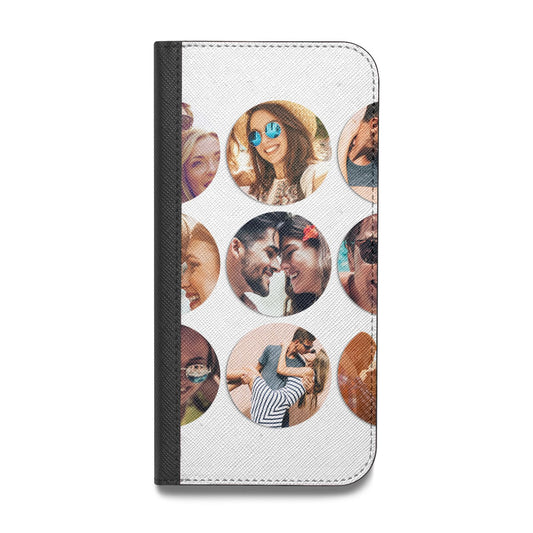 Circular Photo Montage Upload Vegan Leather Flip iPhone Case