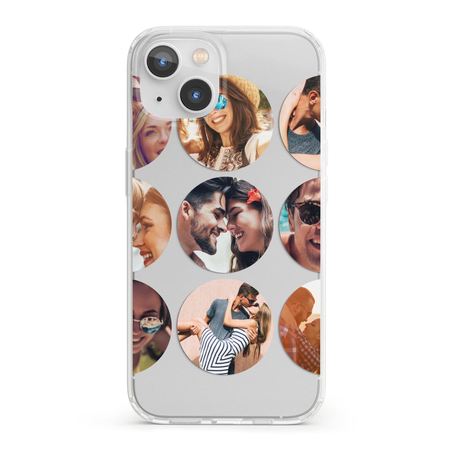 Circular Photo Montage Upload iPhone 13 Clear Bumper Case