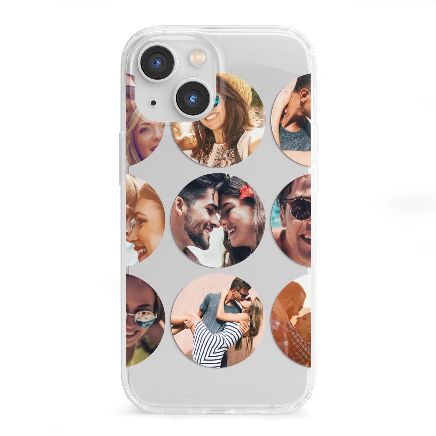 Circular Photo Montage Upload iPhone 13 Mini Clear Bumper Case