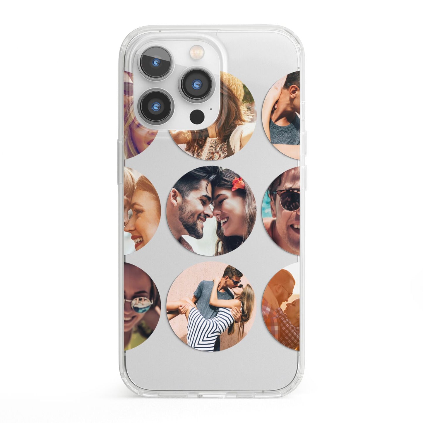Circular Photo Montage Upload iPhone 13 Pro Clear Bumper Case