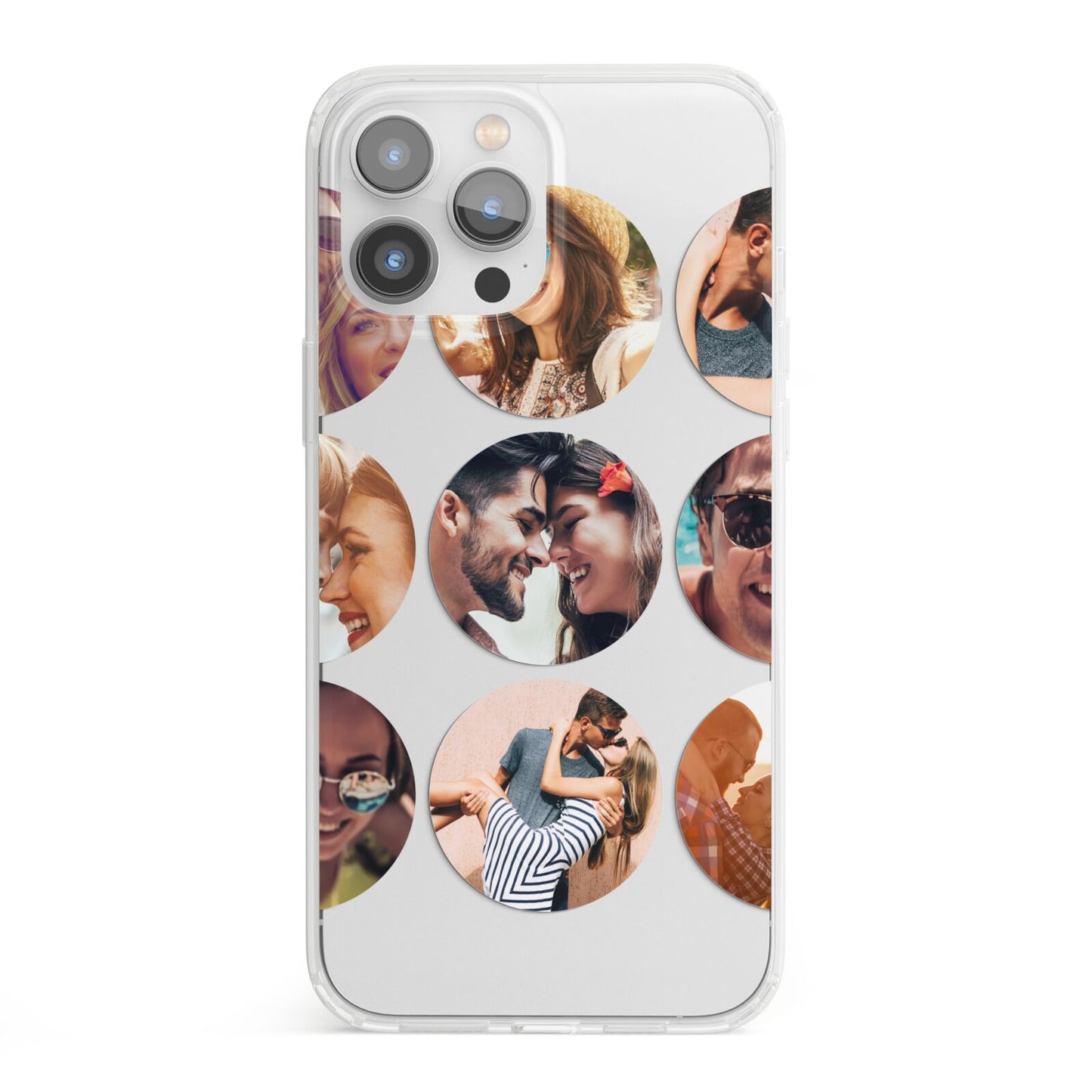 Circular Photo Montage Upload iPhone 13 Pro Max Clear Bumper Case