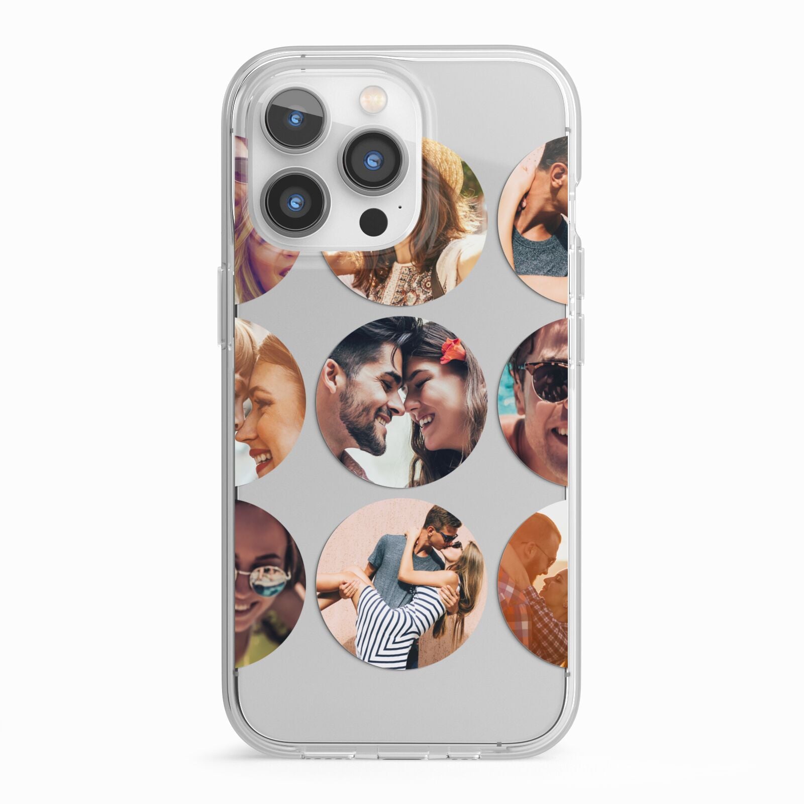 Circular Photo Montage Upload iPhone 13 Pro TPU Impact Case with White Edges