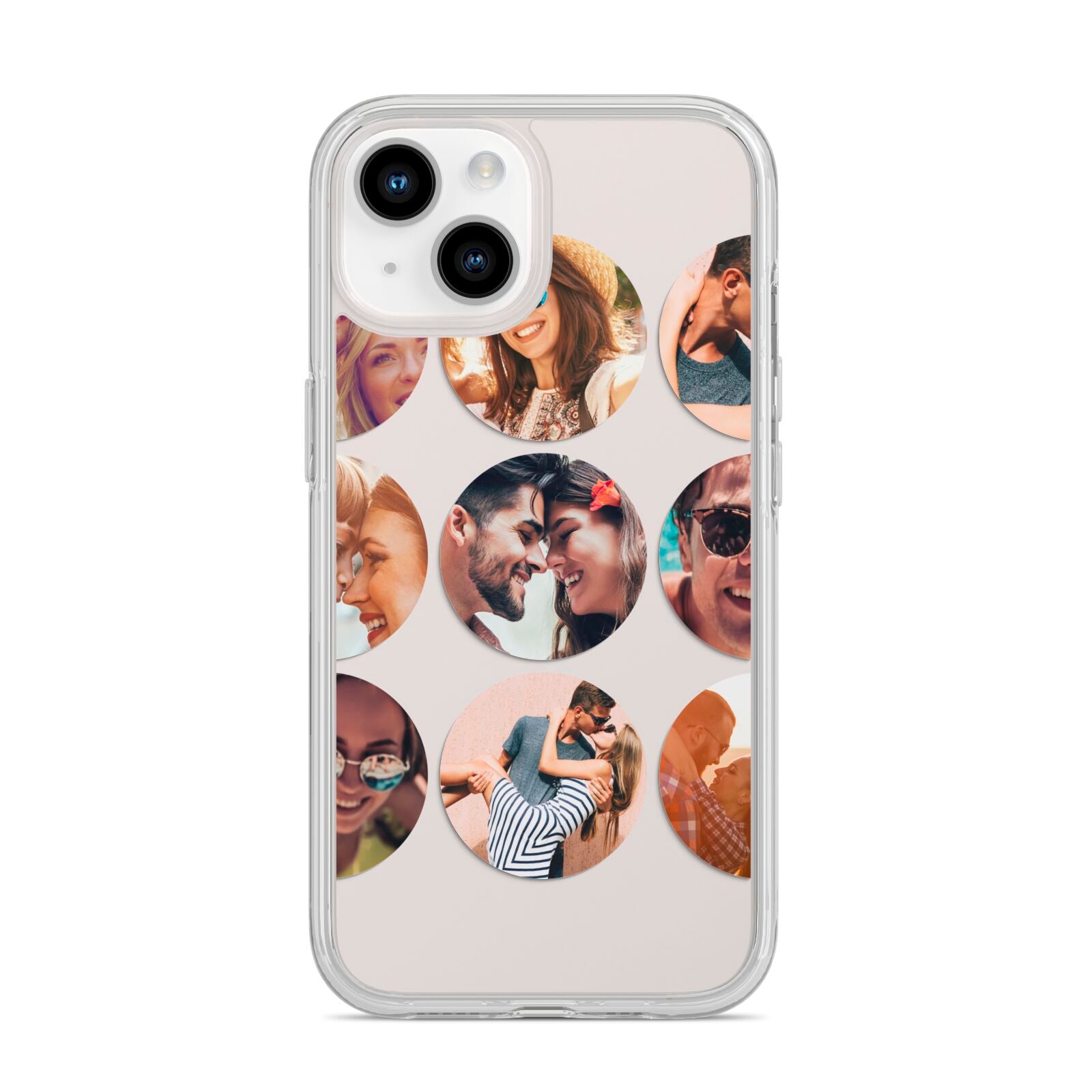 Circular Photo Montage Upload iPhone 14 Clear Tough Case Starlight