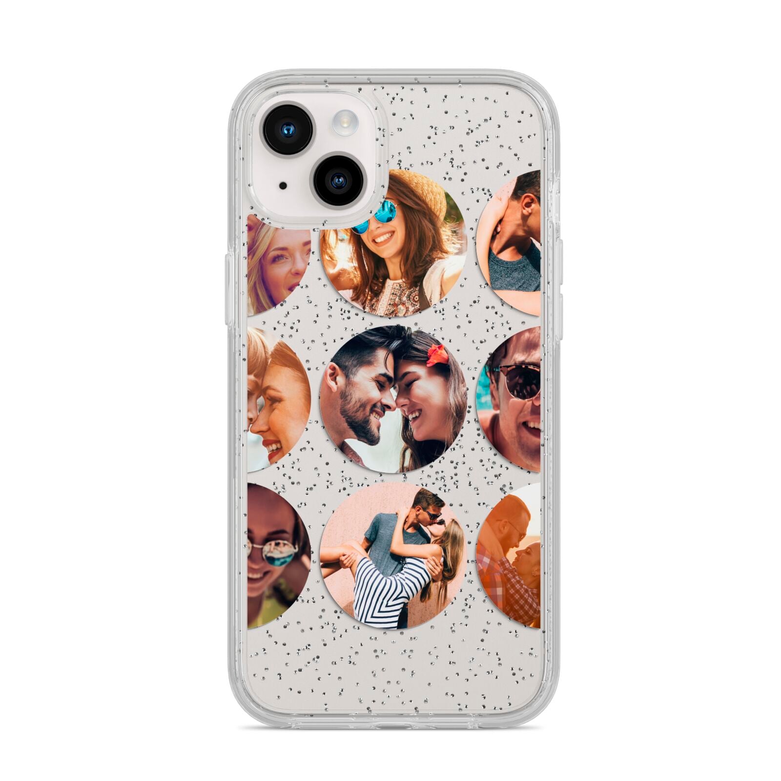 Circular Photo Montage Upload iPhone 14 Plus Glitter Tough Case Starlight