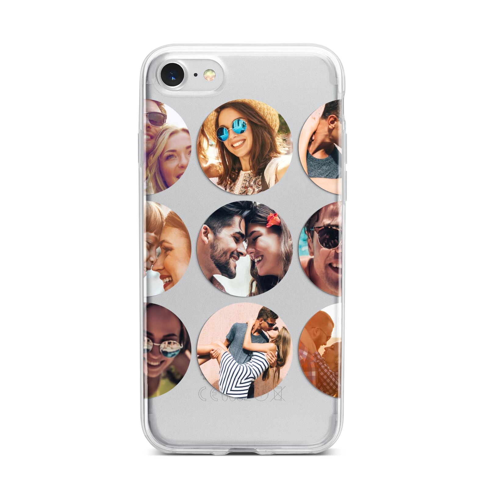 Circular Photo Montage Upload iPhone 7 Bumper Case on Silver iPhone