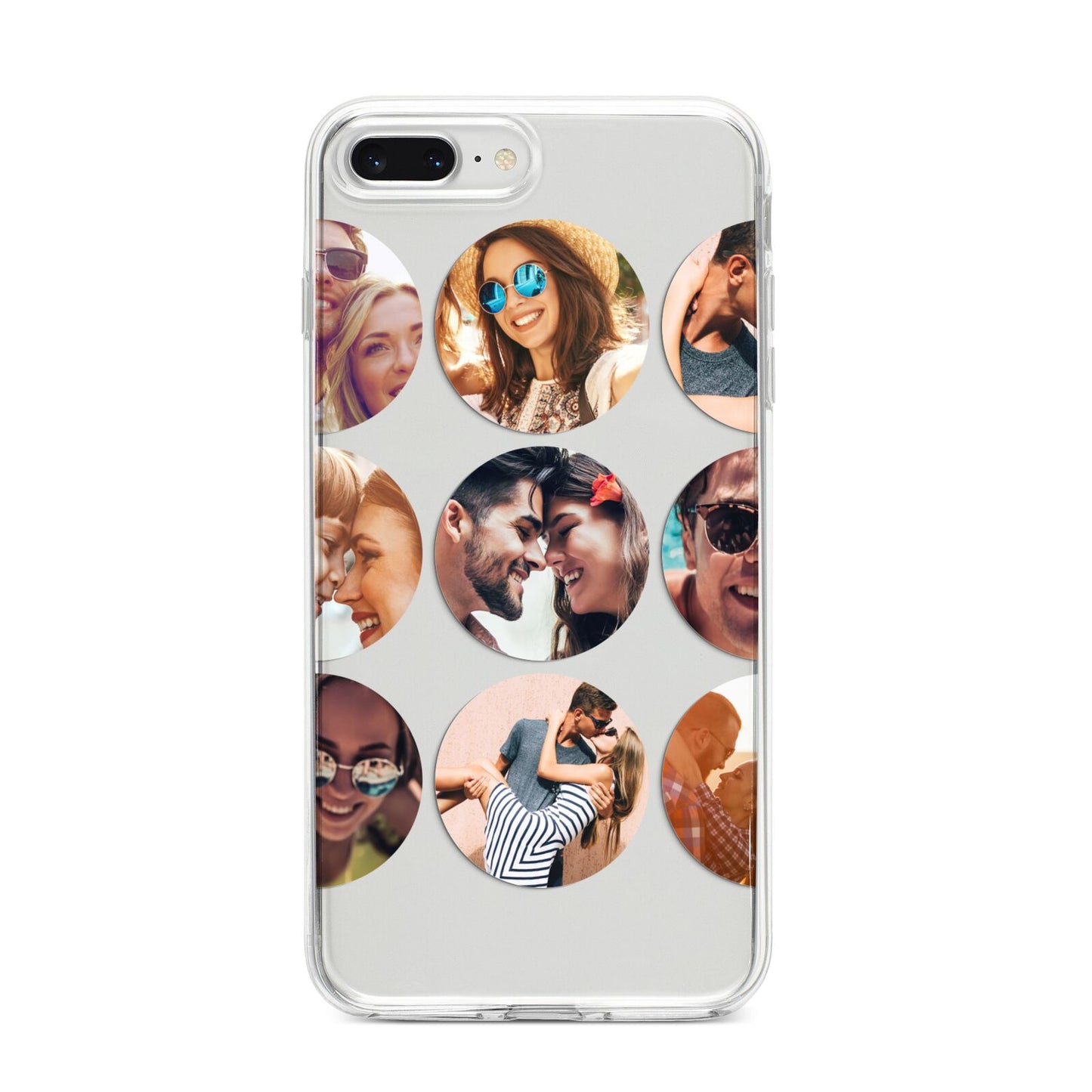 Circular Photo Montage Upload iPhone 8 Plus Bumper Case on Silver iPhone