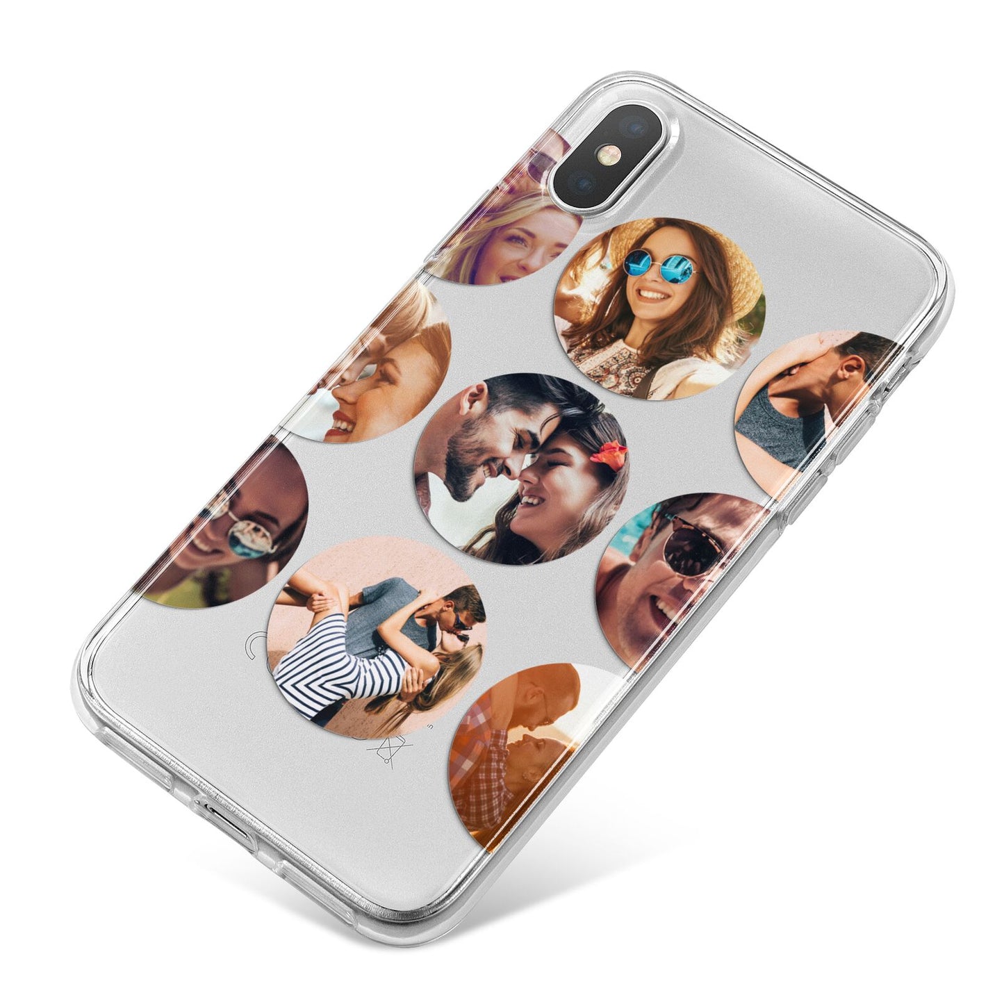 Circular Photo Montage Upload iPhone X Bumper Case on Silver iPhone