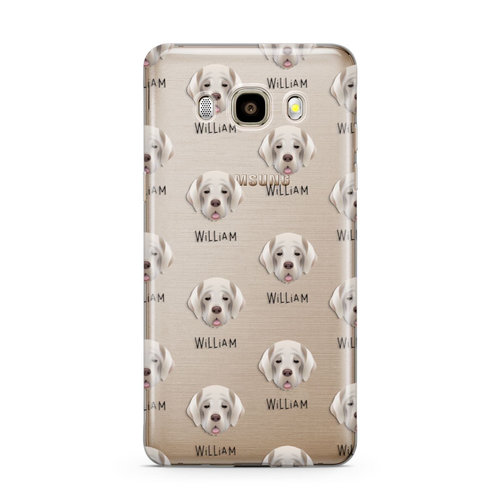 Cirneco Dell Etna Icon with Name Samsung Galaxy J7 2016 Case on gold phone