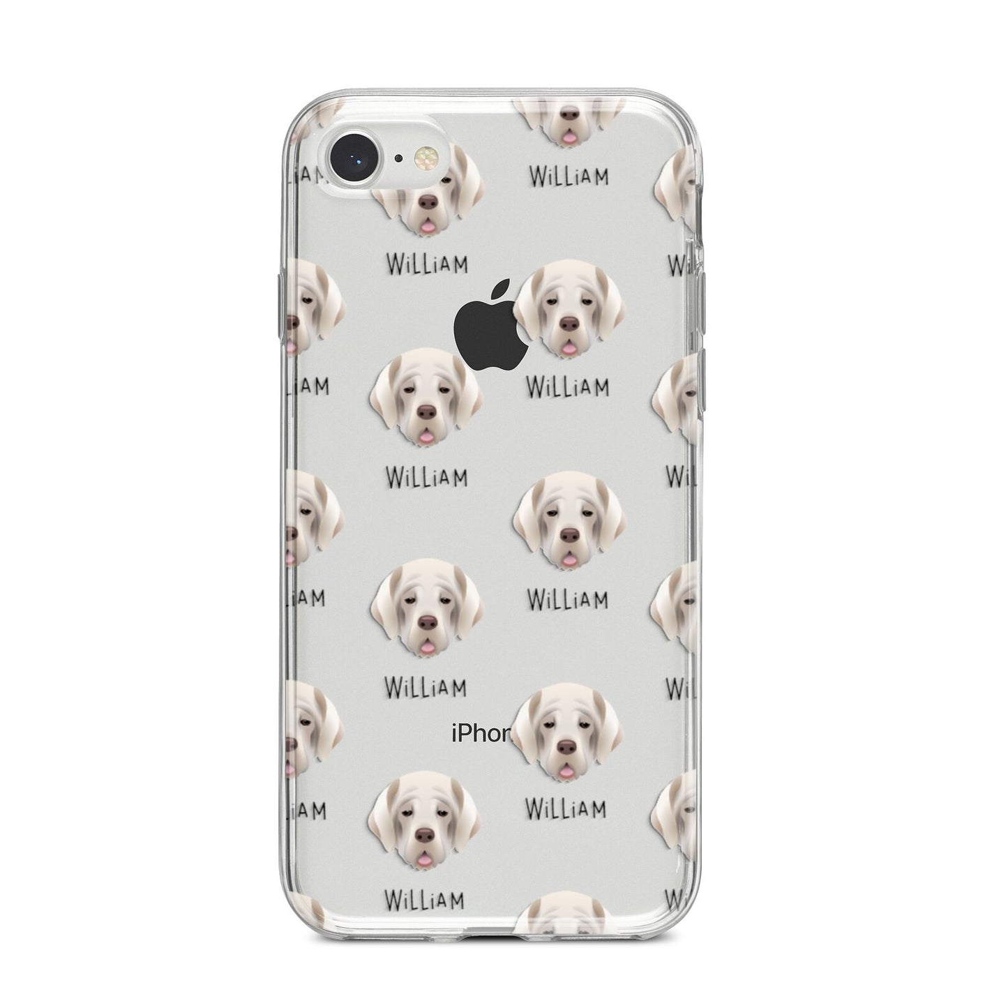 Cirneco Dell Etna Icon with Name iPhone 8 Bumper Case on Silver iPhone