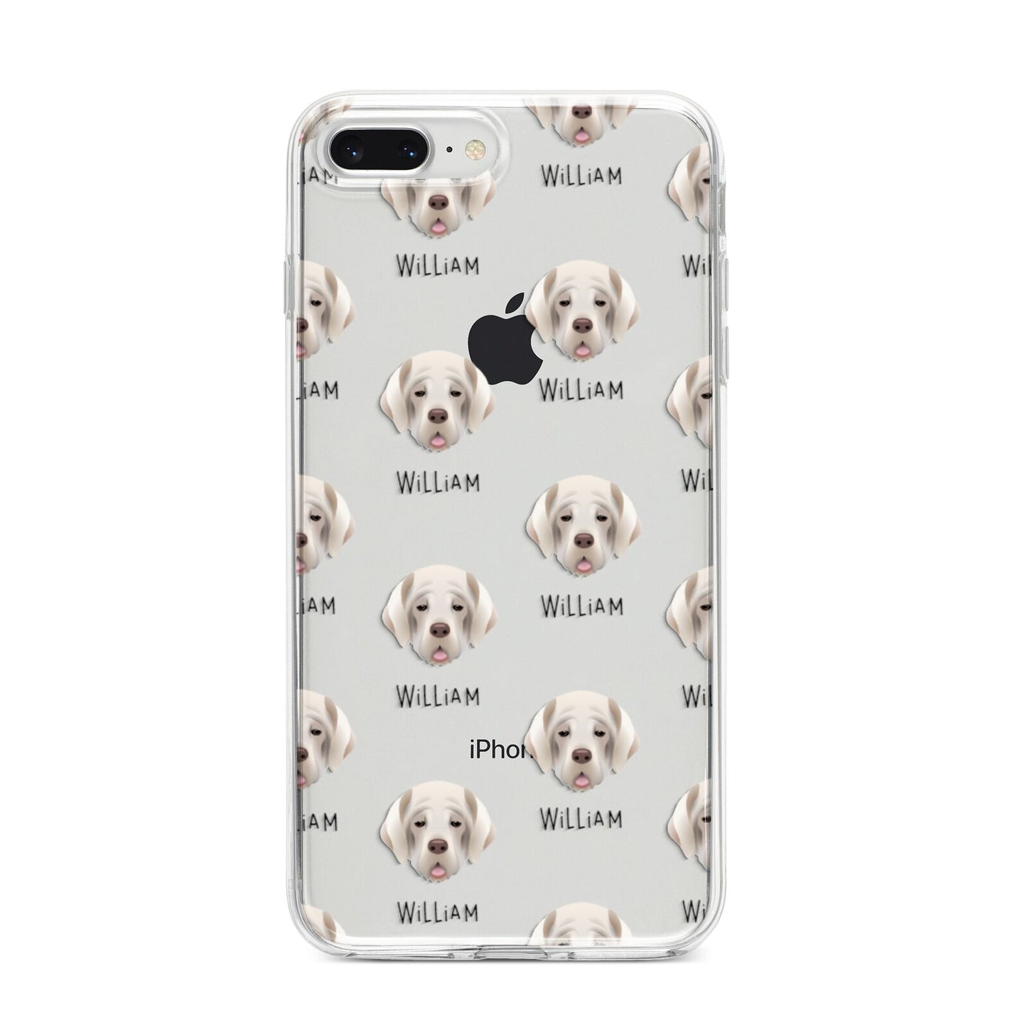 Cirneco Dell Etna Icon with Name iPhone 8 Plus Bumper Case on Silver iPhone
