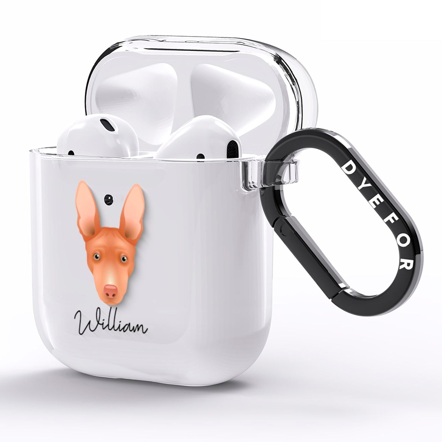 Cirneco Dell Etna Personalised AirPods Clear Case Side Image