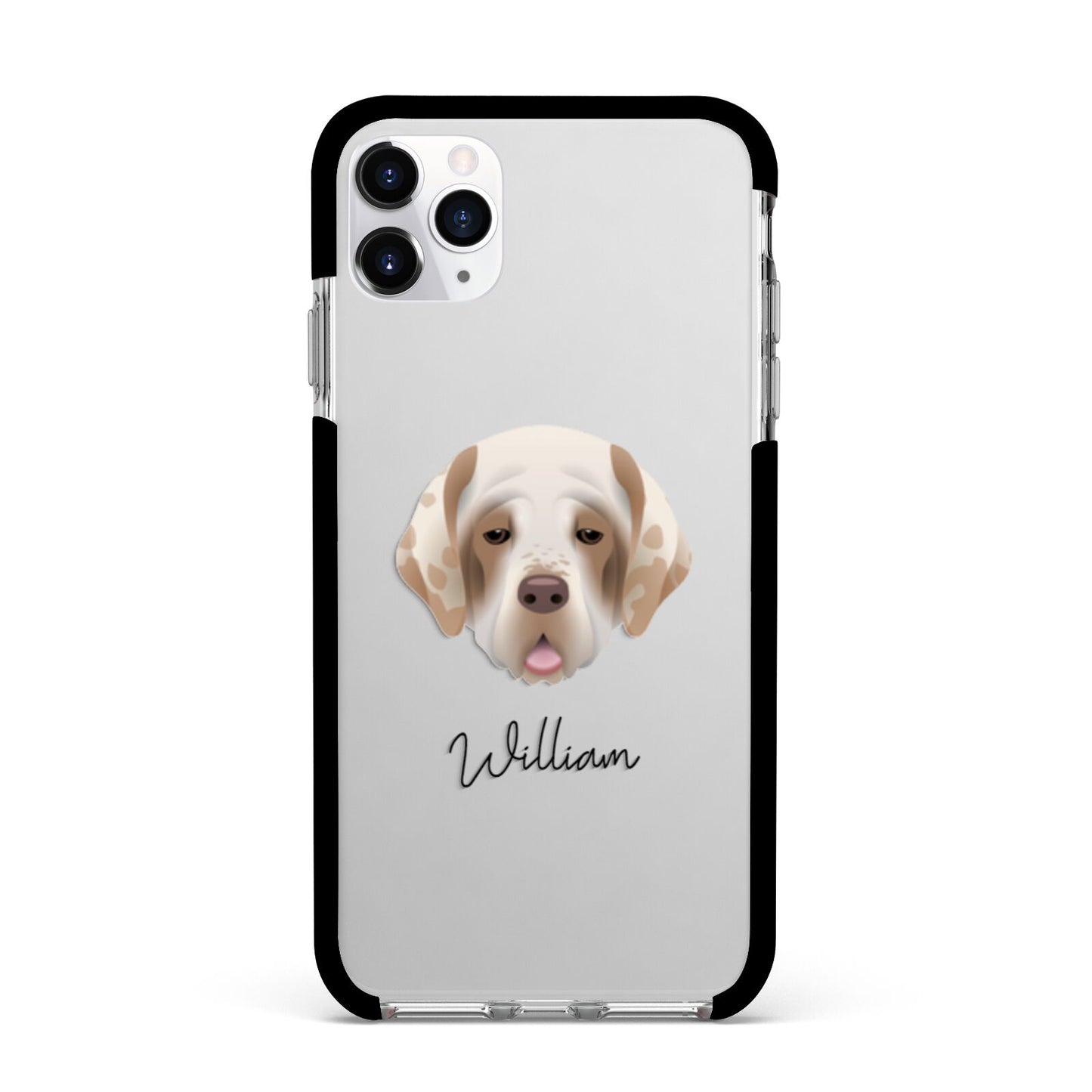Cirneco Dell Etna Personalised Apple iPhone 11 Pro Max in Silver with Black Impact Case