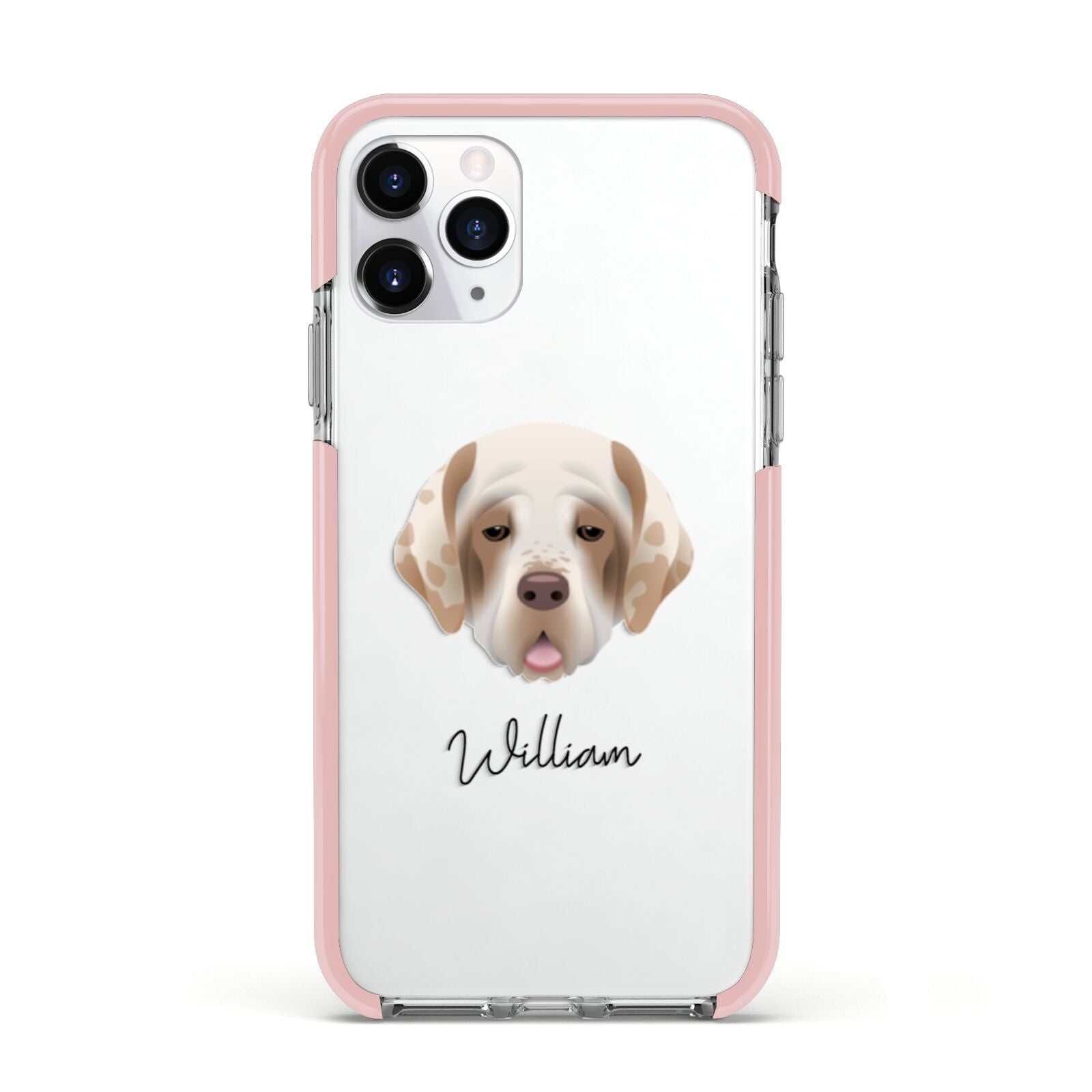 Cirneco Dell Etna Personalised Apple iPhone 11 Pro in Silver with Pink Impact Case