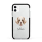 Cirneco Dell Etna Personalised Apple iPhone 11 in White with Black Impact Case