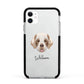 Cirneco Dell Etna Personalised Apple iPhone 11 in White with Black Impact Case