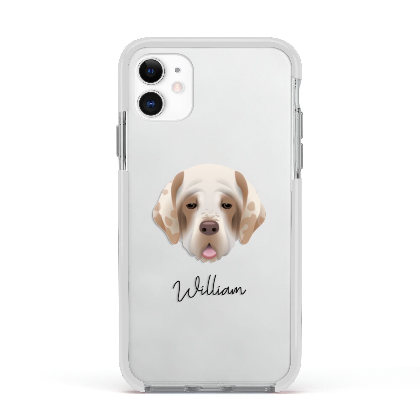 Cirneco Dell Etna Personalised Apple iPhone 11 in White with White Impact Case