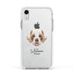 Cirneco Dell Etna Personalised Apple iPhone XR Impact Case White Edge on Silver Phone