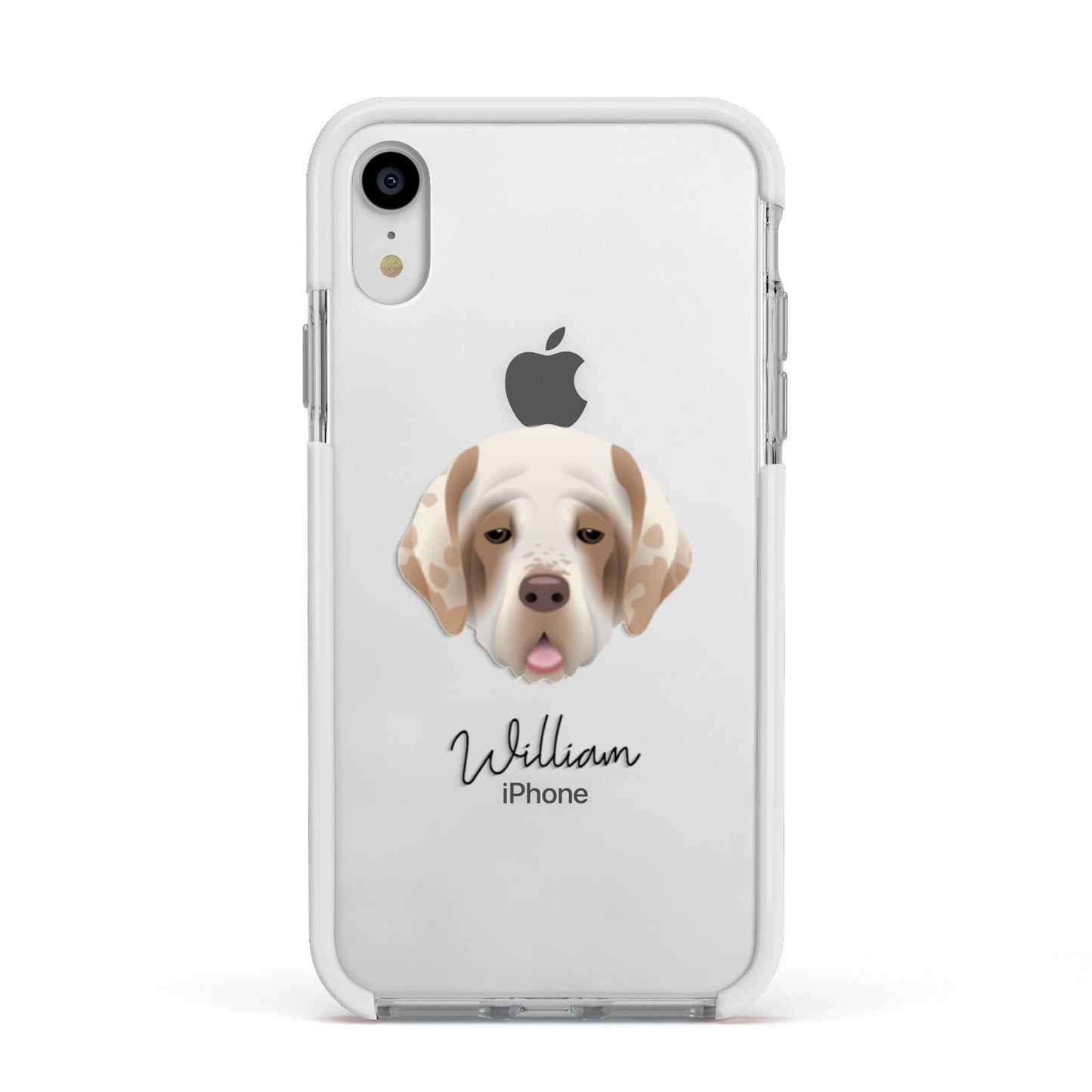 Cirneco Dell Etna Personalised Apple iPhone XR Impact Case White Edge on Silver Phone