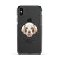 Cirneco Dell Etna Personalised Apple iPhone Xs Impact Case Black Edge on Black Phone