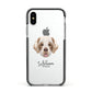 Cirneco Dell Etna Personalised Apple iPhone Xs Impact Case Black Edge on Silver Phone