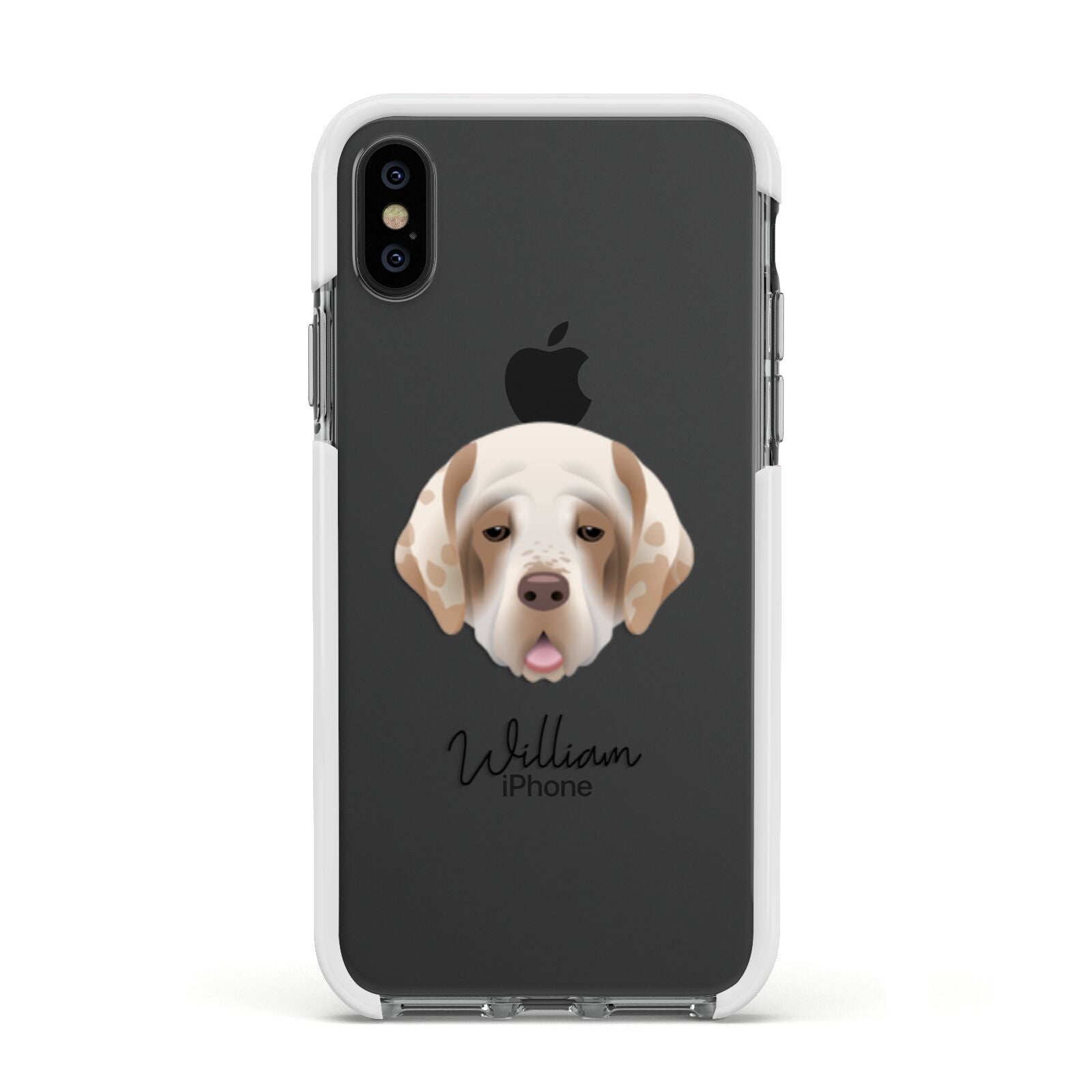 Cirneco Dell Etna Personalised Apple iPhone Xs Impact Case White Edge on Black Phone