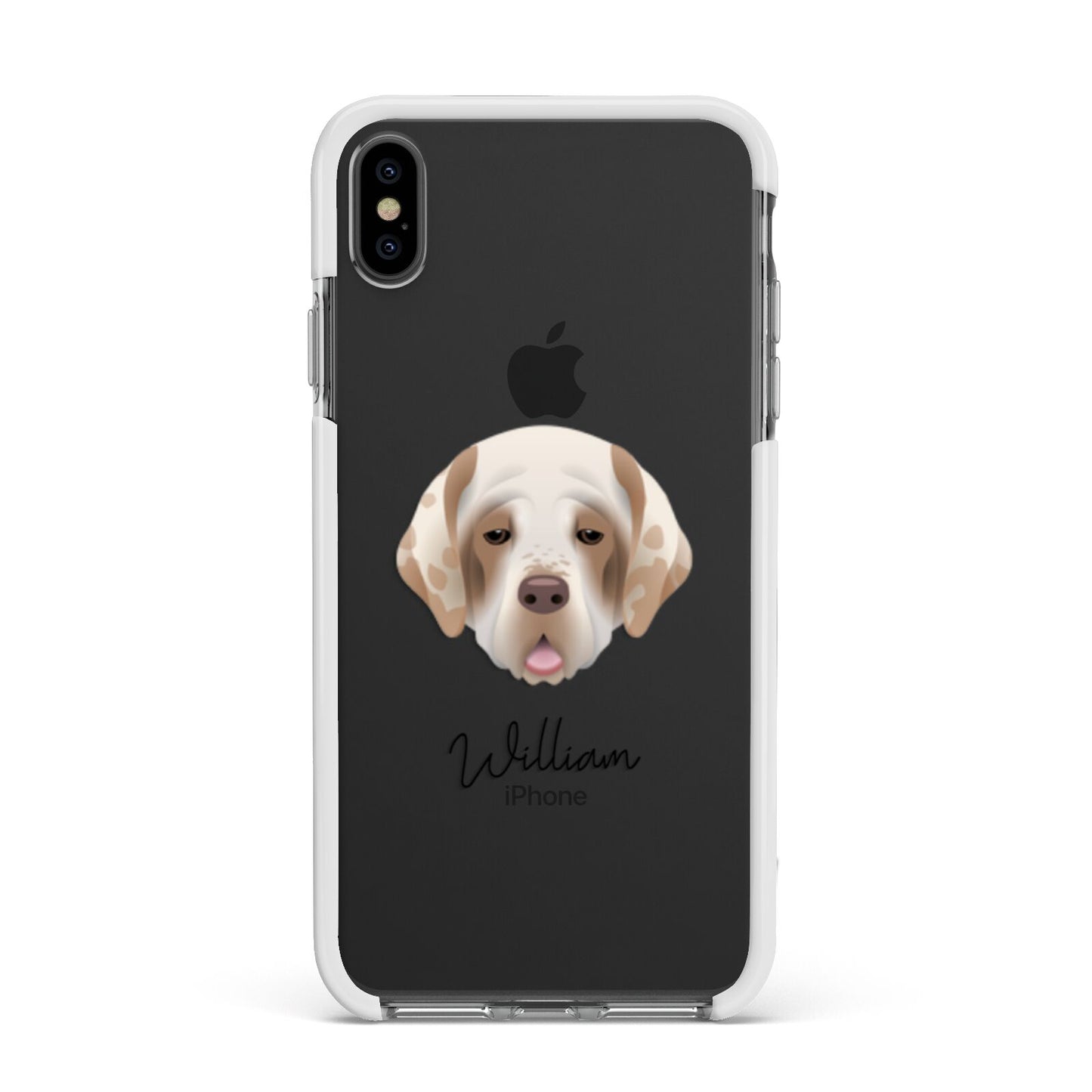 Cirneco Dell Etna Personalised Apple iPhone Xs Max Impact Case White Edge on Black Phone