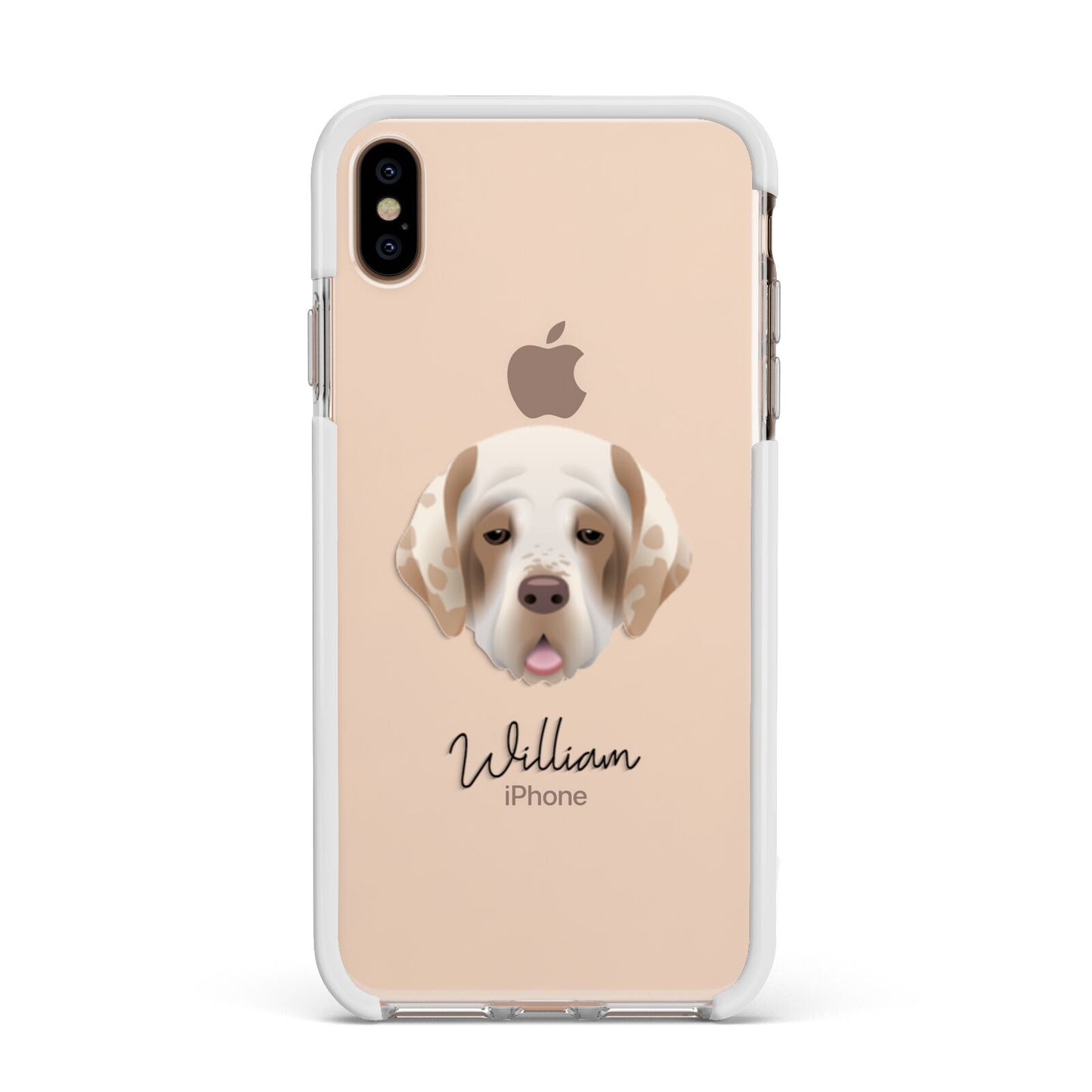Cirneco Dell Etna Personalised Apple iPhone Xs Max Impact Case White Edge on Gold Phone