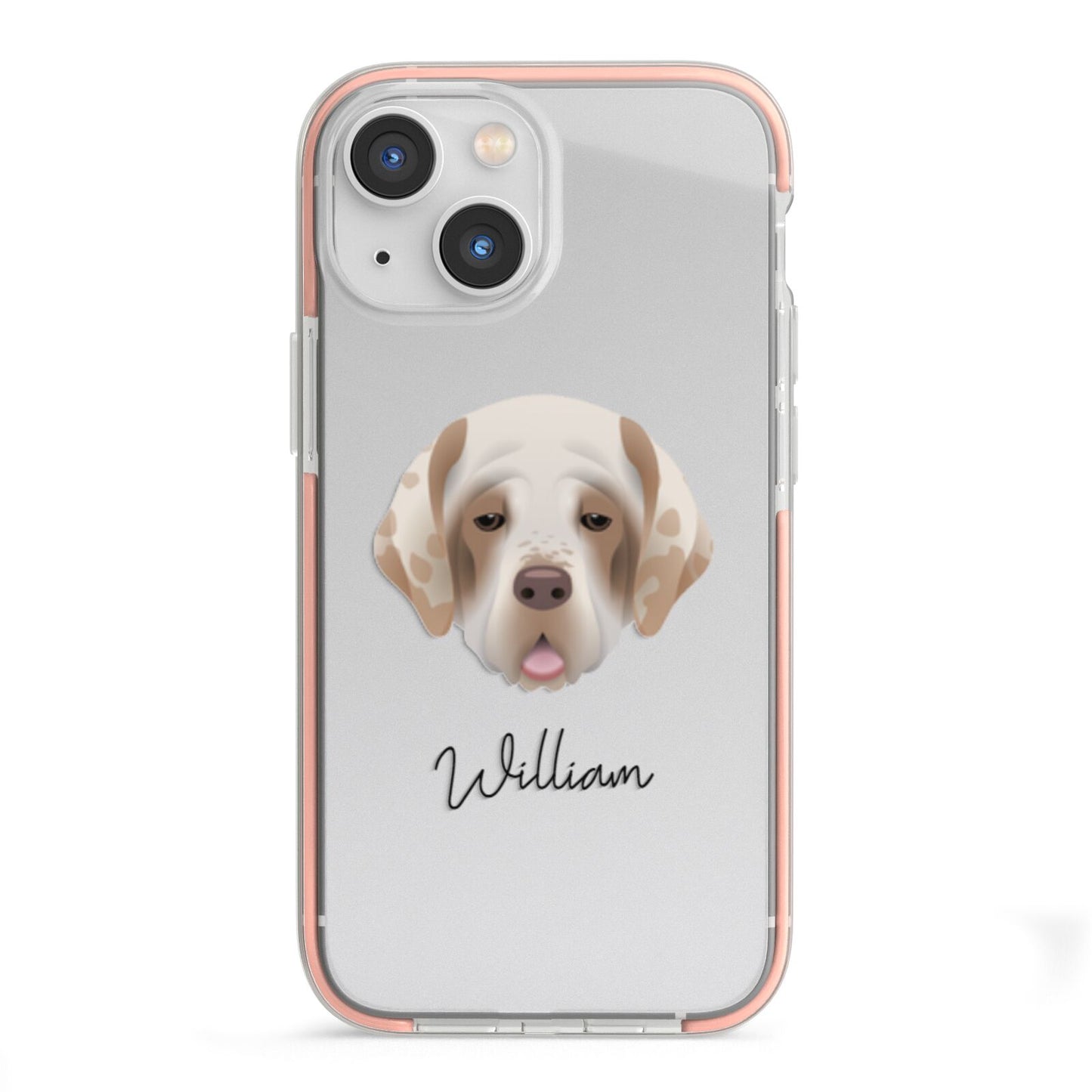 Cirneco Dell Etna Personalised iPhone 13 Mini TPU Impact Case with Pink Edges
