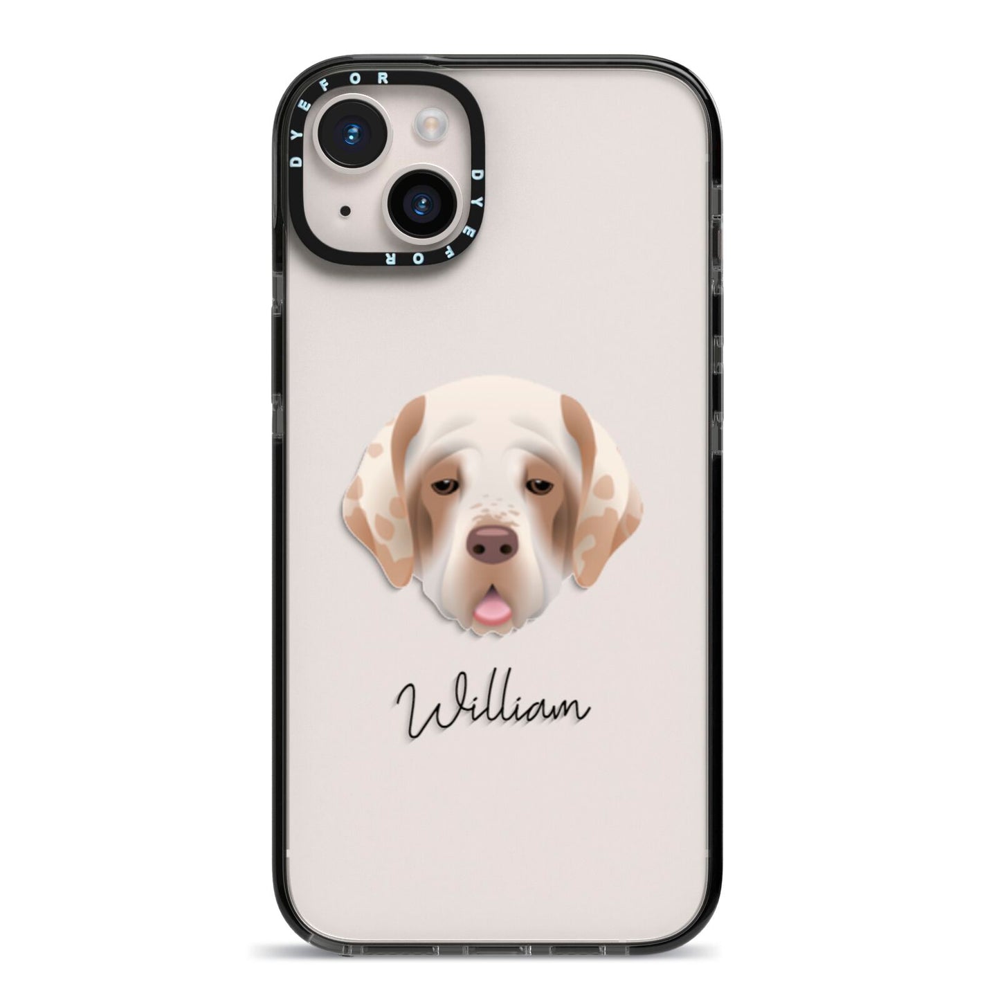 Cirneco Dell Etna Personalised iPhone 14 Plus Black Impact Case on Silver phone