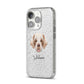 Cirneco Dell Etna Personalised iPhone 14 Pro Glitter Tough Case Silver Angled Image