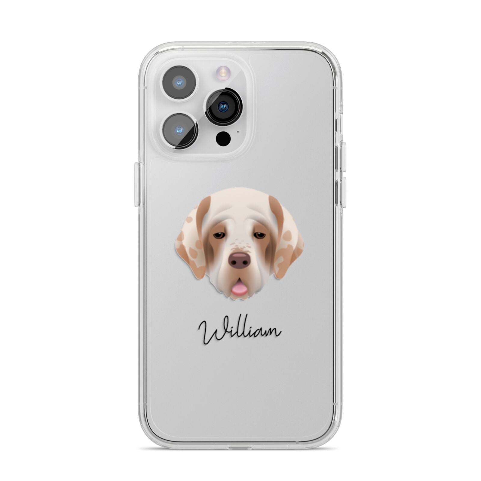 Cirneco Dell Etna Personalised iPhone 14 Pro Max Clear Tough Case Silver