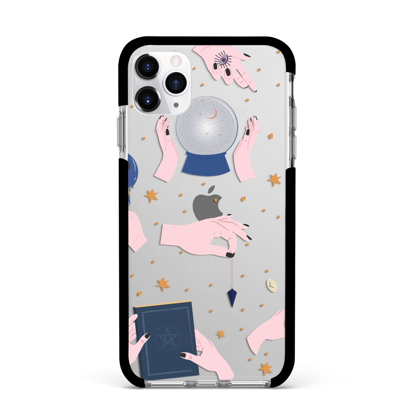 Clairvoyant Witches Hands Apple iPhone 11 Pro Max in Silver with Black Impact Case