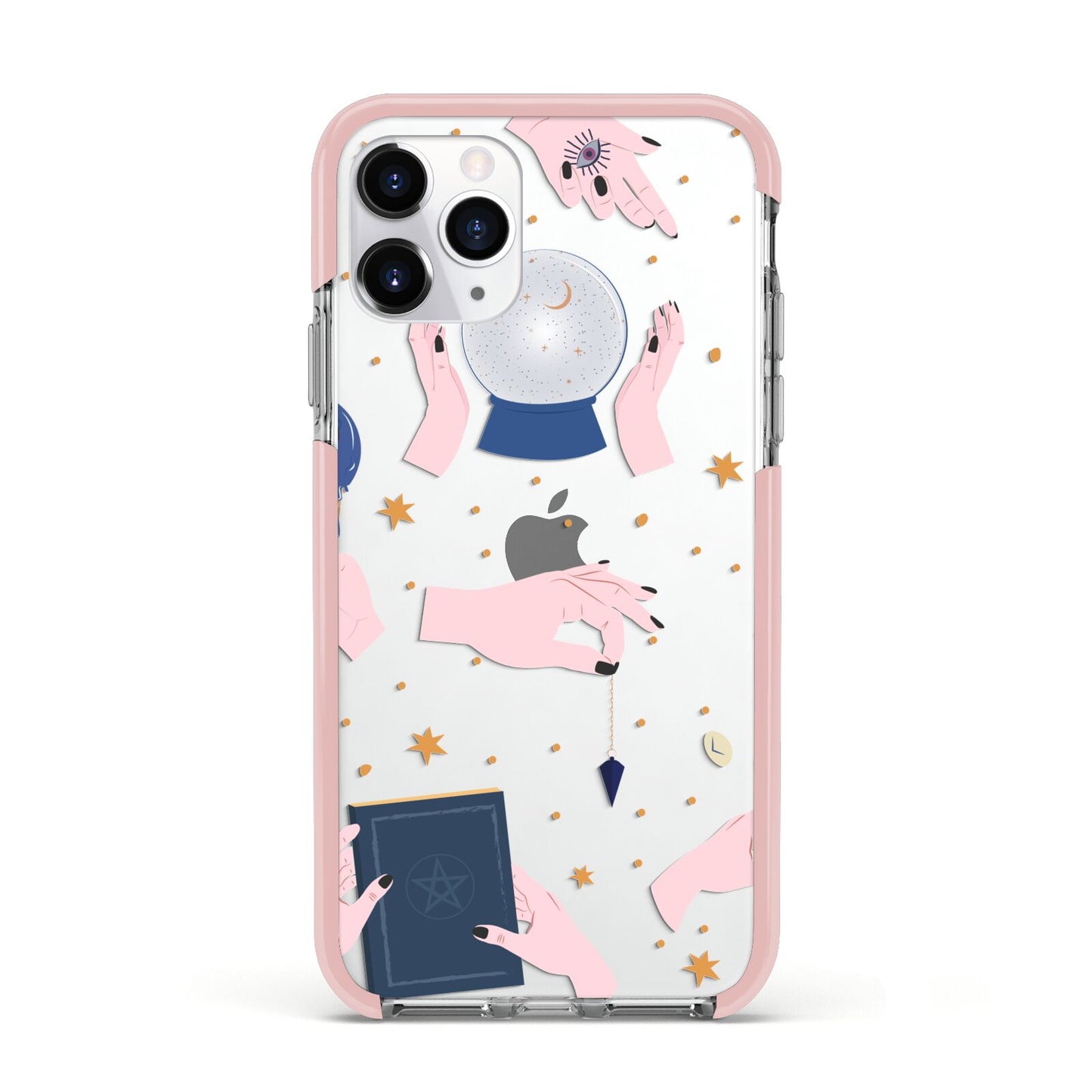 Clairvoyant Witches Hands Apple iPhone 11 Pro in Silver with Pink Impact Case